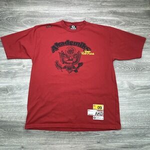 Akademiks Shirt Mens XL Red Graphic Tee Streetwear Hip Hop Culture Rap NYC Y2K